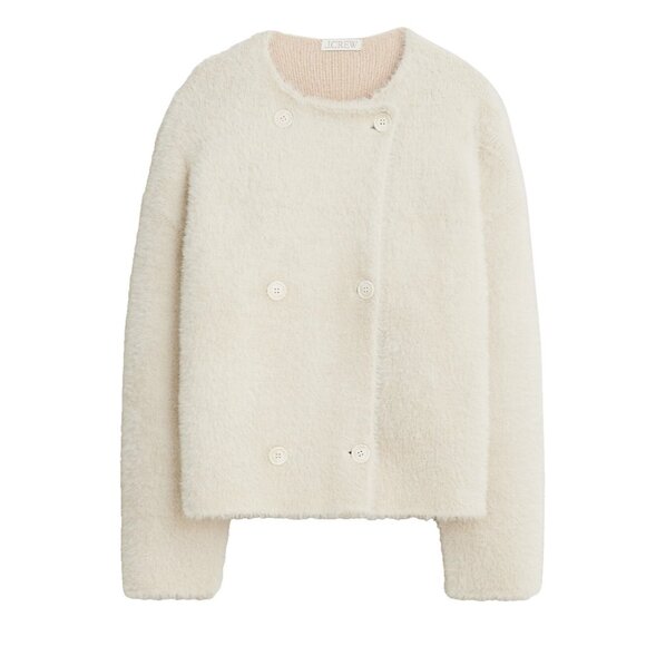 NWT J.Crew Collection Oversized Double-faced Wool-blend Jacket in Light Bone XS - Picture 1 of 11